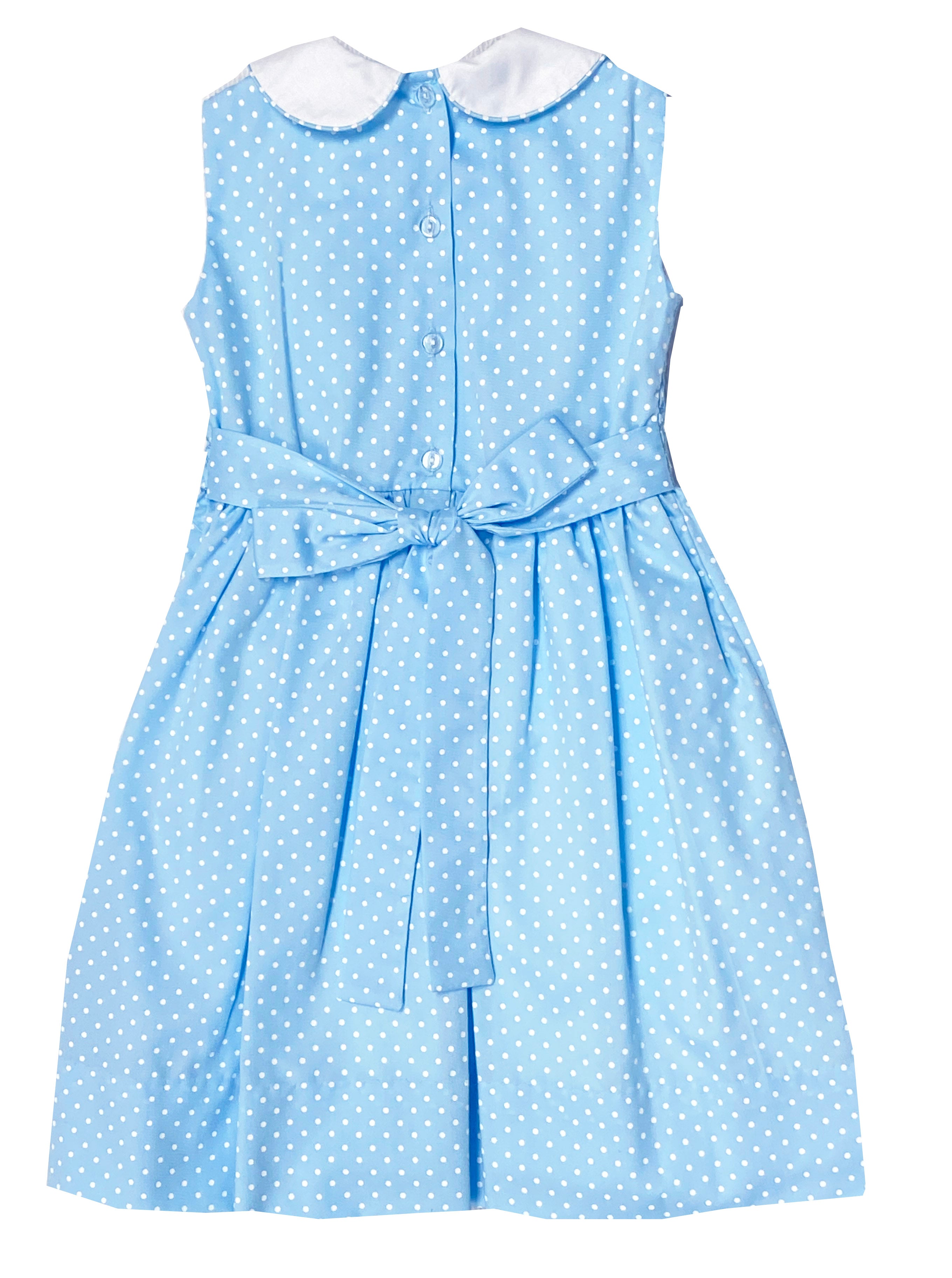 Blue Smocked Girl's Dress - Little Threads Inc. Children's Clothing