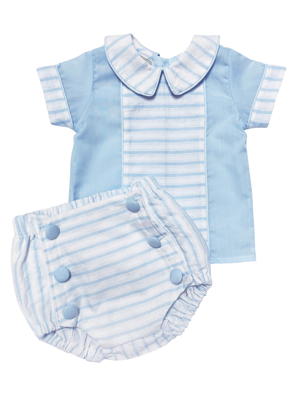 Baby Boy's Blue Stripe Diaper Set - Little Threads Inc. Children's Clothing