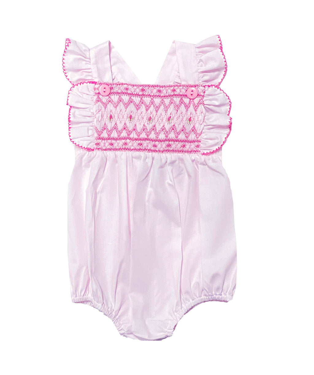 Pink Smocked Romper - Little Threads Inc. Children's Clothing