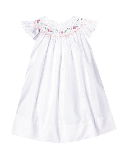 Michelle Smocked Girls Bishop Dress - Little Threads Inc. Children's Clothing