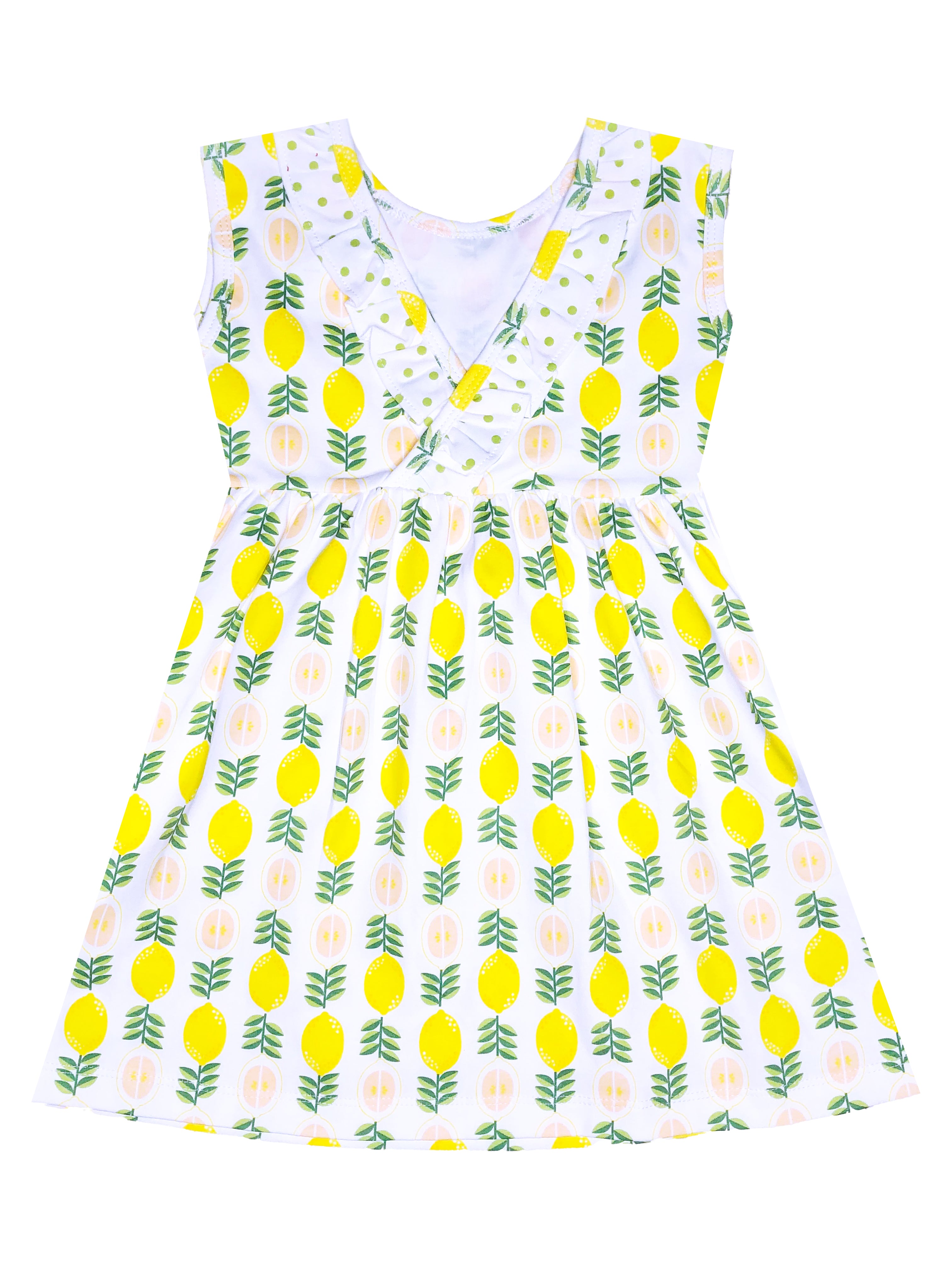 Girl's "Lemonade Stand" pima print dress - Little Threads Inc. Children's Clothing