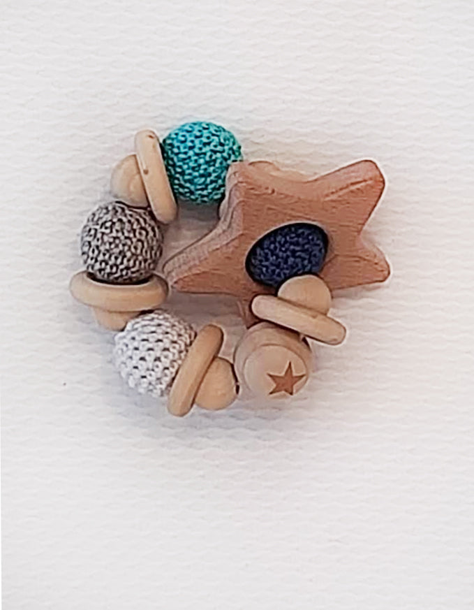 Star Wooden baby rattle. - Little Threads Inc. Children's Clothing