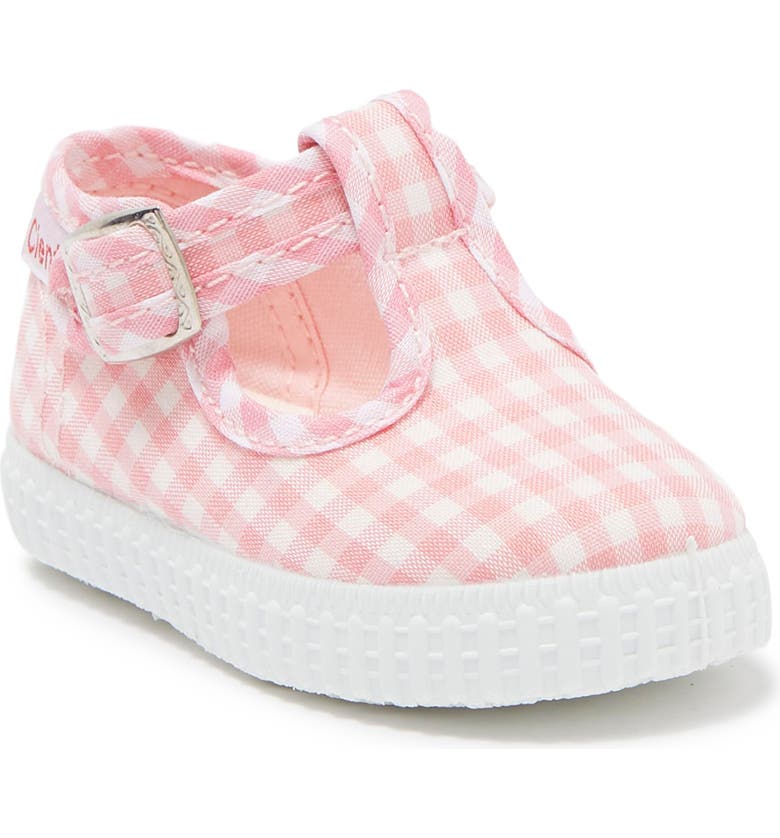 Cienta Pink Gingham canvas kids shoes - Little Threads Inc. Children's Clothing