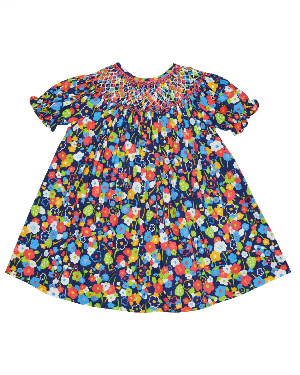 Floral Girls Bishop Dress - Little Threads Inc. Children's Clothing
