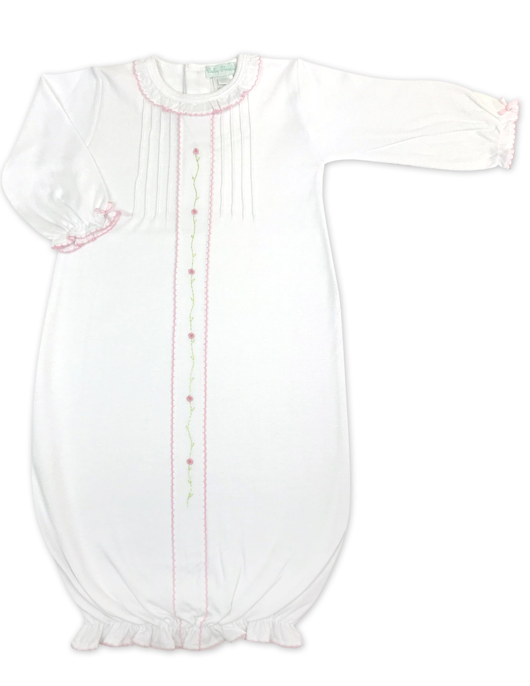 Baby Girl's White Rose Vine Daygown - Little Threads Inc. Children's Clothing