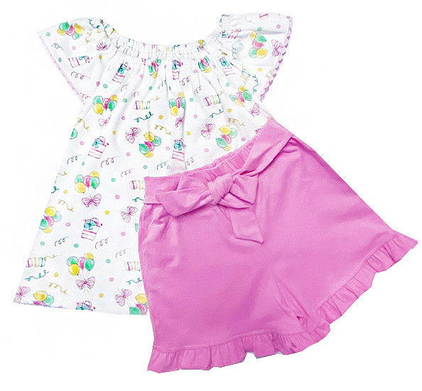 Girl's Pima Short and Shirt - Little Threads Inc. Children's Clothing