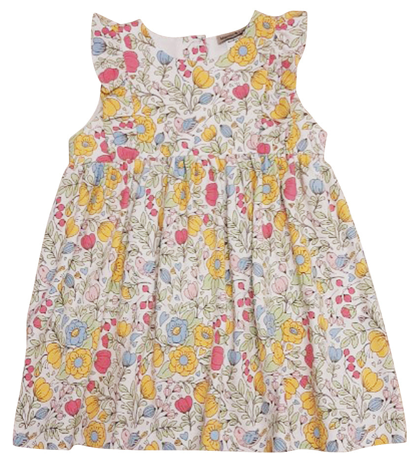 Lyann & Noah Girl's "Pastel Flowers" Ruffle Dress - Little Threads Inc. Children's Clothing