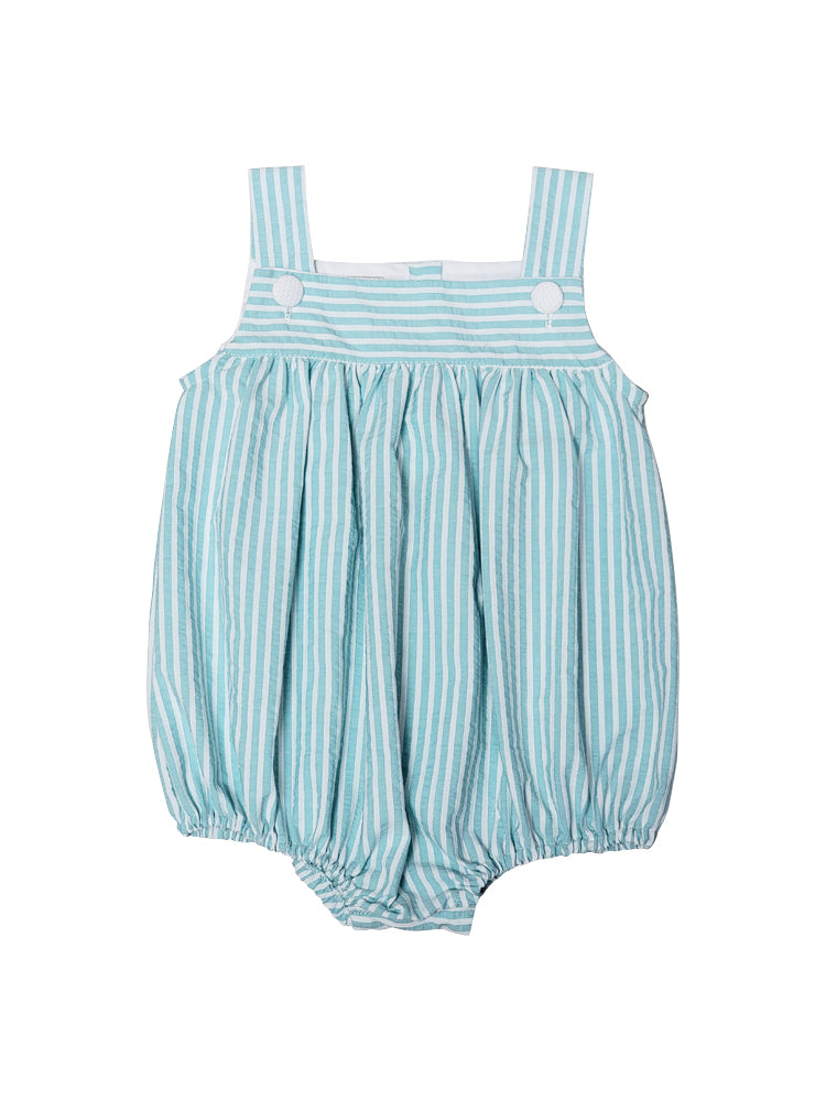 Baby Boy's "Laurie & Brandon" Striped Pique Romper - Little Threads Inc. Children's Clothing