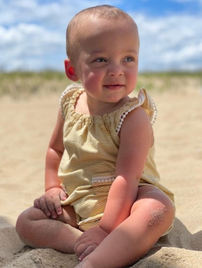 Sunshine Aspen Cotton Knit Baby Romper - Little Threads Inc. Children's Clothing
