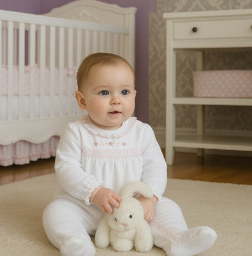 Sweet classic white, pink smocked Girl's collection