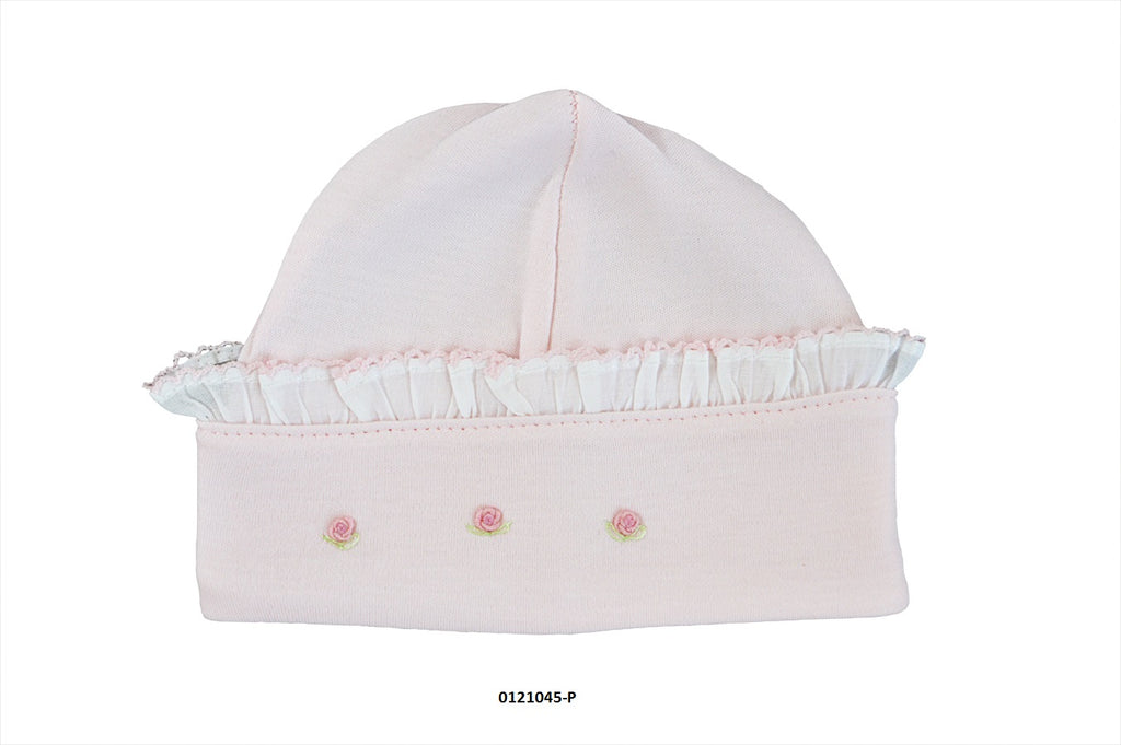 Baby Girl's Pink Pima Cotton Rose Buds Hat - Little Threads Inc. Children's Clothing