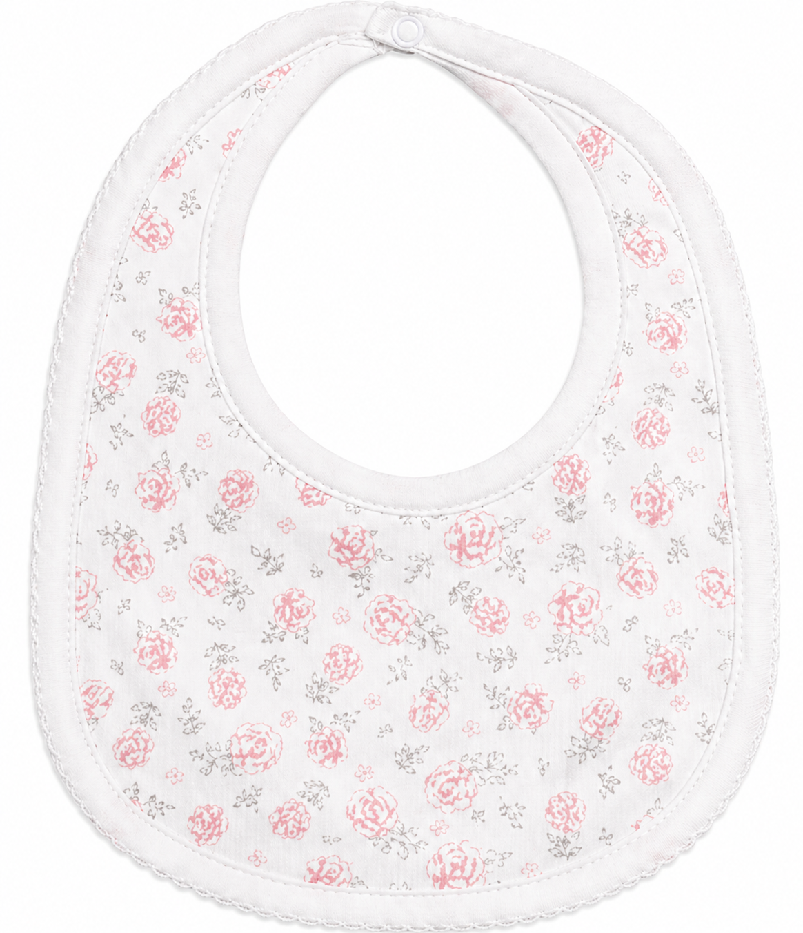 Baby Girl's Pink and White Floral Bib