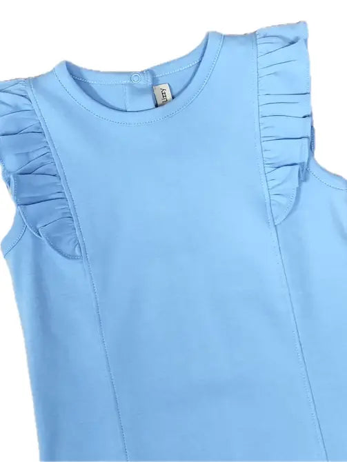 Positano Collection Blue Girl's Pima Top - Little Threads Inc. Children's Clothing