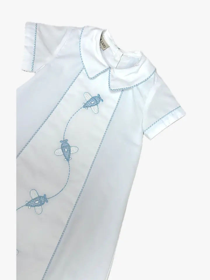 Airplanes daygown set (with bib and hat)