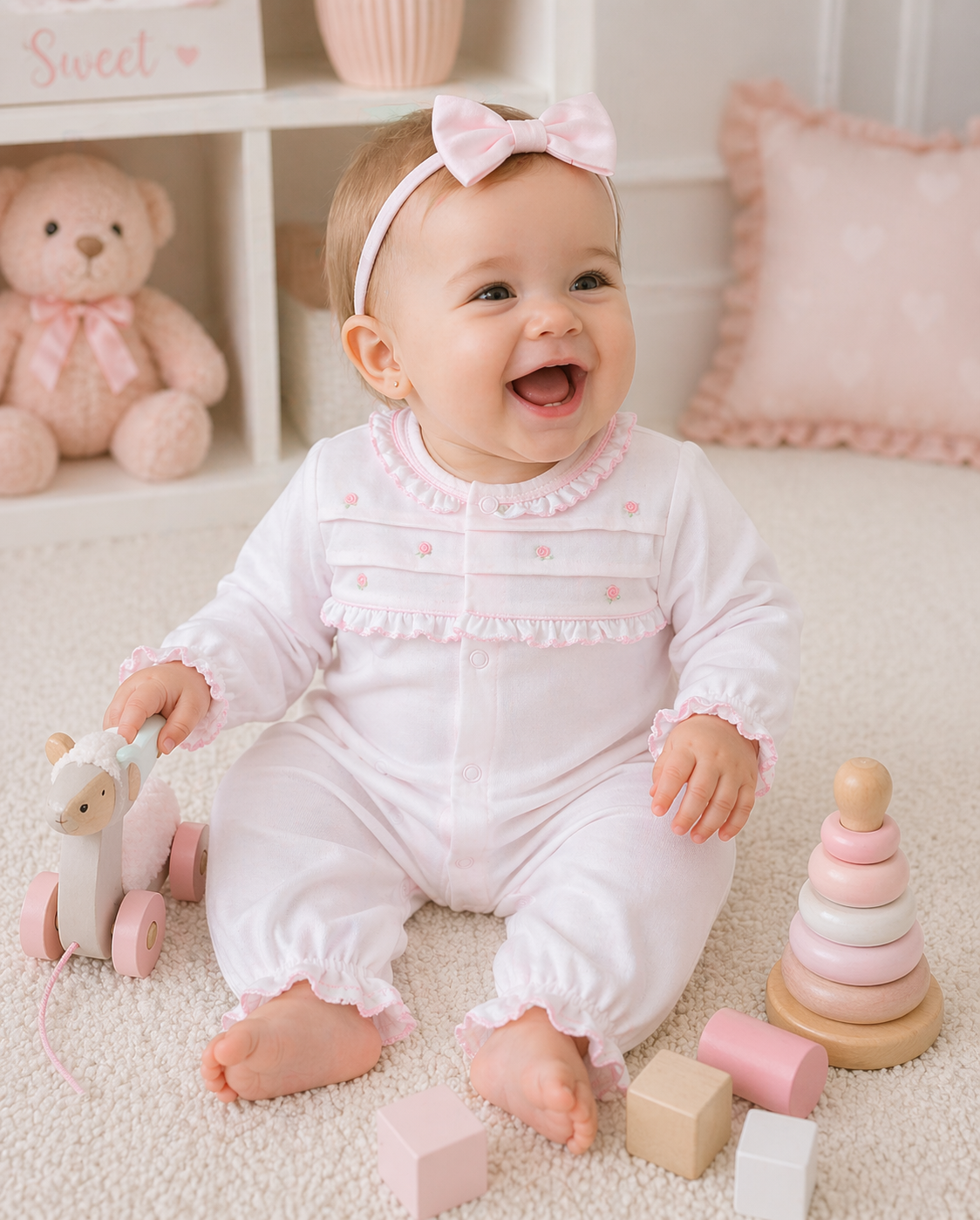 Baby Girl's Pink Rosebuds Converter - Little Threads Inc. Children's Clothing