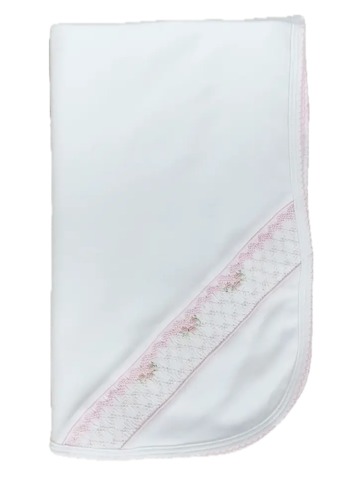 Eden Rosebud Pink Collection Smocked Baby Girl Blanket - Little Threads Inc. Children's Clothing