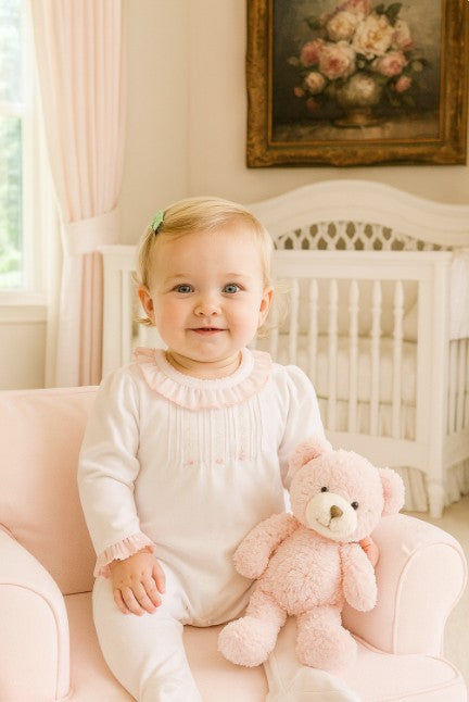 Baby Girl's Rose Vine Pima Cotton Footie - Little Threads Inc. Children's Clothing