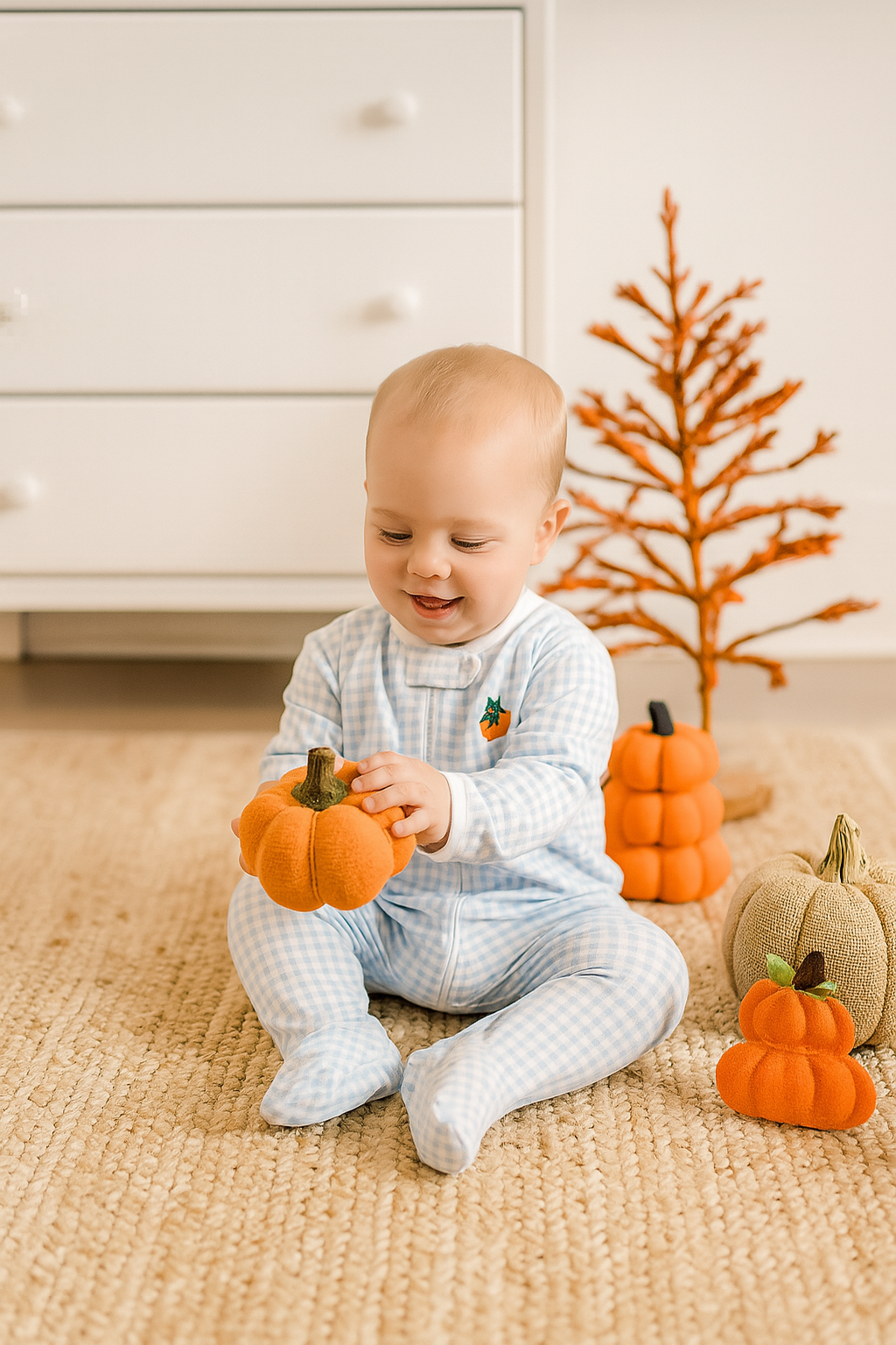 Baby Boy's Fall Pumpkin Collection Footie - Little Threads Inc. Children's Clothing