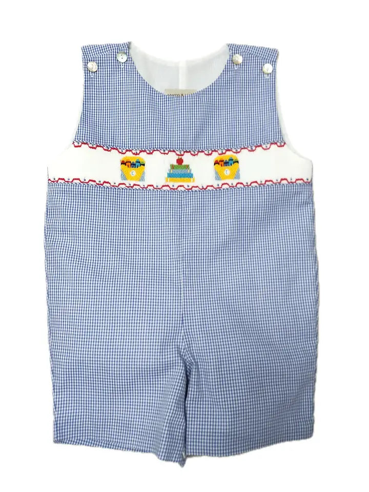 Back to School Boys Smocked overall - Little Threads Inc. Children's Clothing