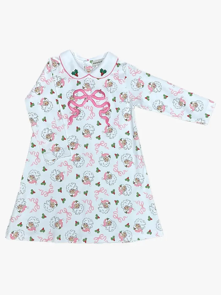 Santa Girl's bows dress Pink Santa Collection - Little Threads Inc. Children's Clothing
