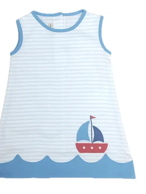 Sailboat Girls A-Line Dress - Little Threads Inc. Children's Clothing