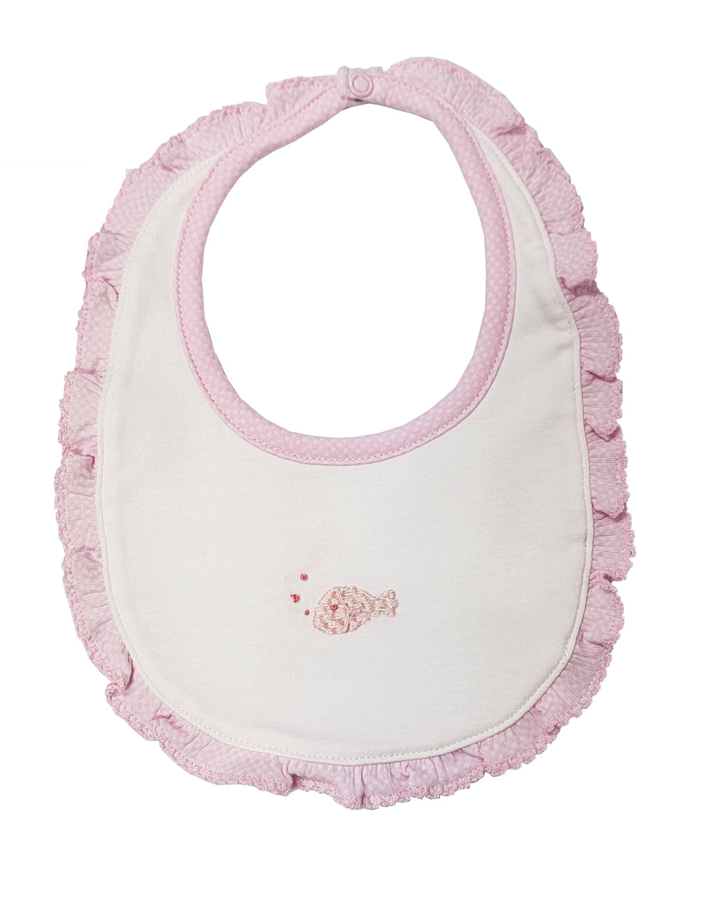 Baby Girl's Pink Ruffle Fish Bib - Little Threads Inc. Children's Clothing
