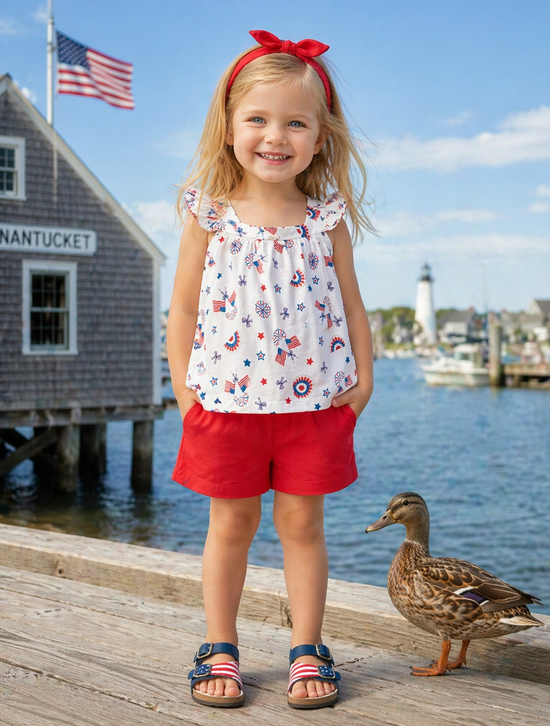 4th of July Star Spangled Banner Girls short Set