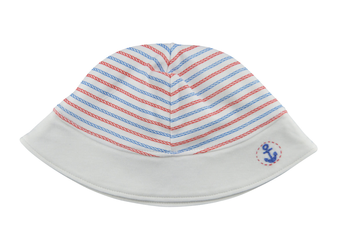 Striped Blue Anchor Sunhat - Little Threads Inc. Children's Clothing