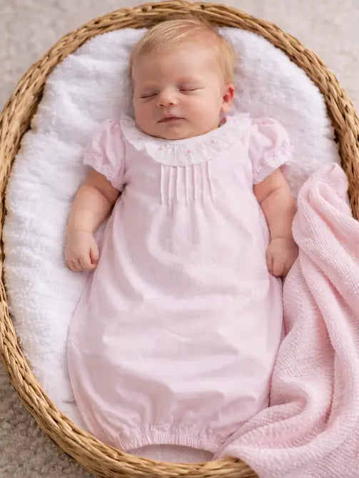 Pink Rosevine Baby Girl Pima Cotton Daygown - Little Threads Inc. Children's Clothing