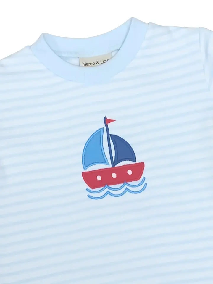 Sailboat Boys T Shirt Short Set - Little Threads Inc. Children's Clothing