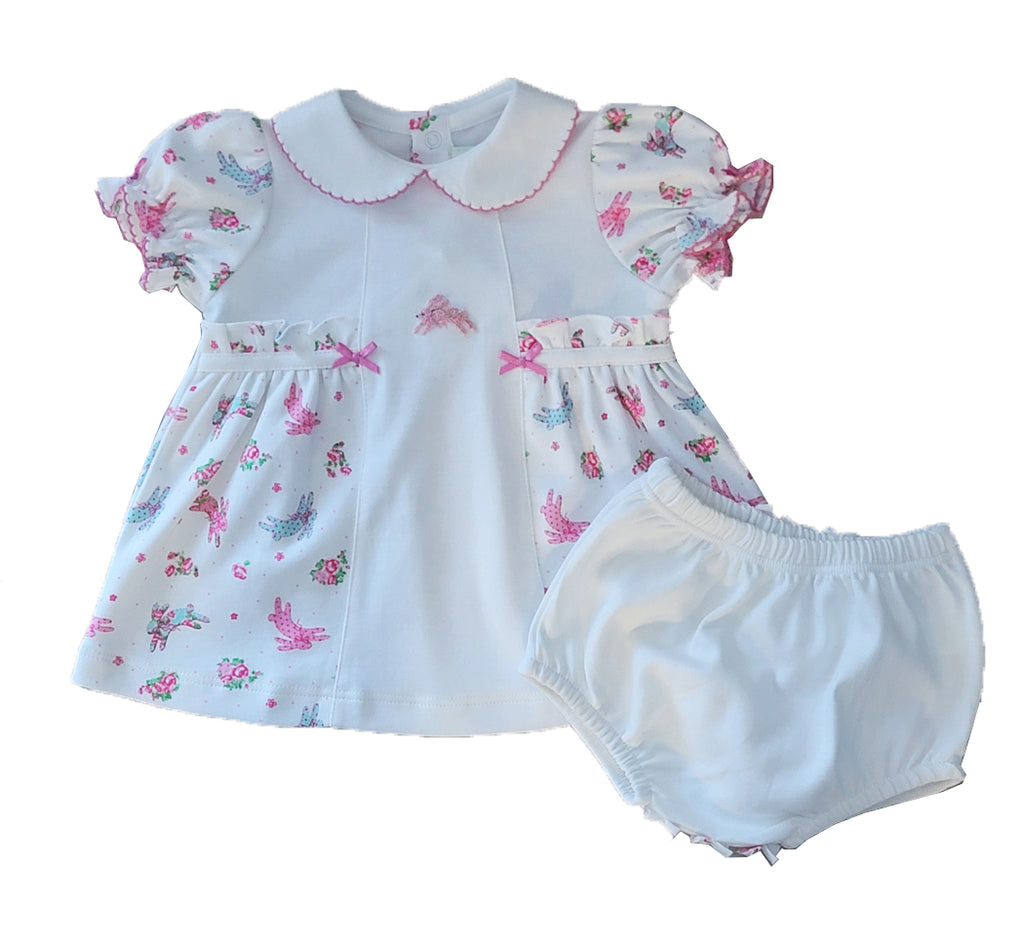 Baby Girl's "Happy Easter" Bunny Print Dress - Little Threads Inc. Children's Clothing