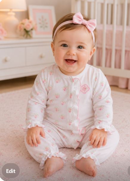 Baby Girl's Flowers Bouquet Converter Gown