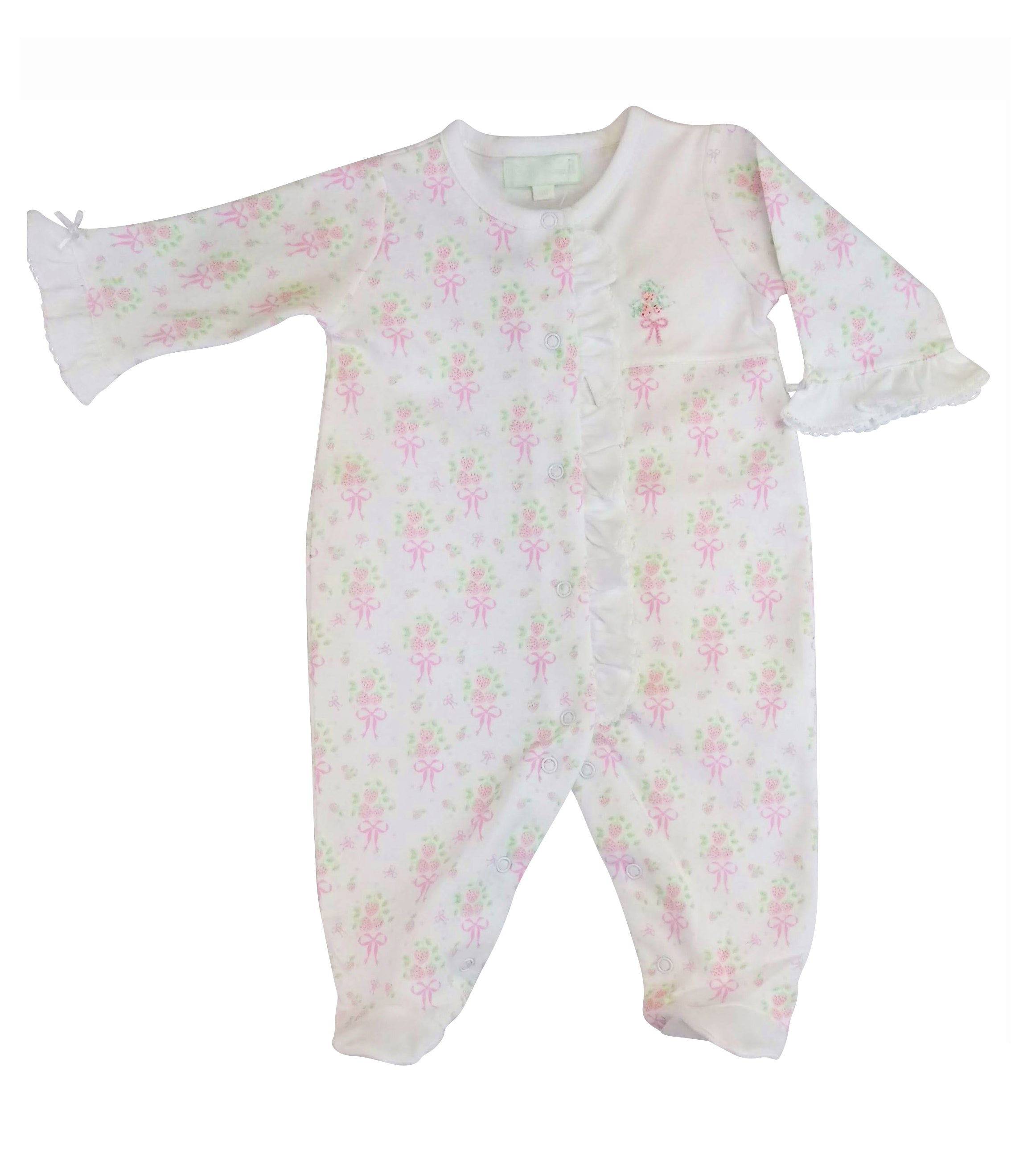 Strawberries Girl Footie - Little Threads Inc. Children's Clothing
