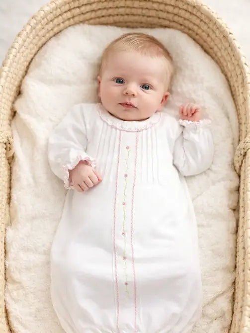Rosevines Baby Girl Pima Cotton Daygown - Little Threads Inc. Children's Clothing
