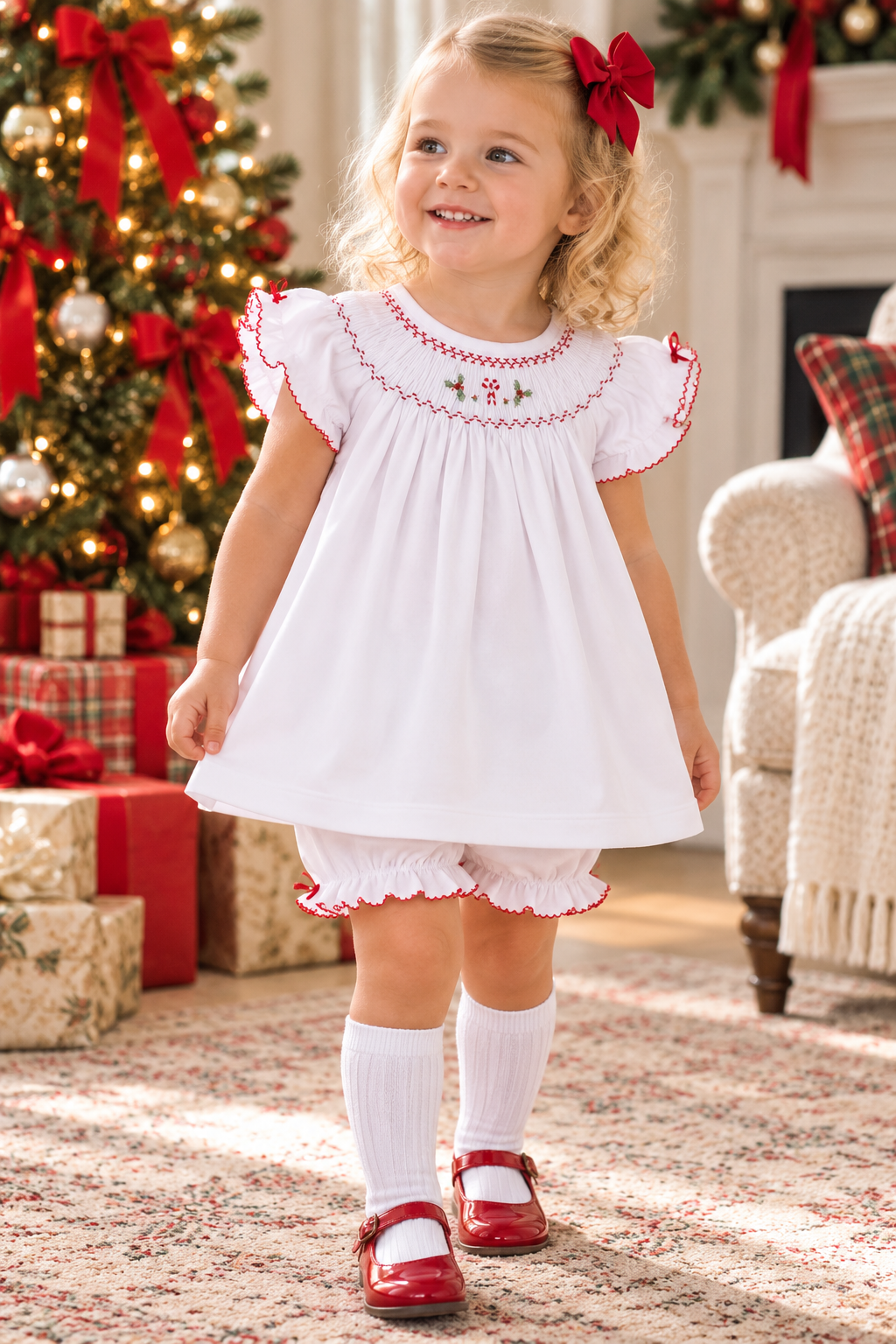 Christmas Bishop Dress - Little Threads Inc. Children's Clothing