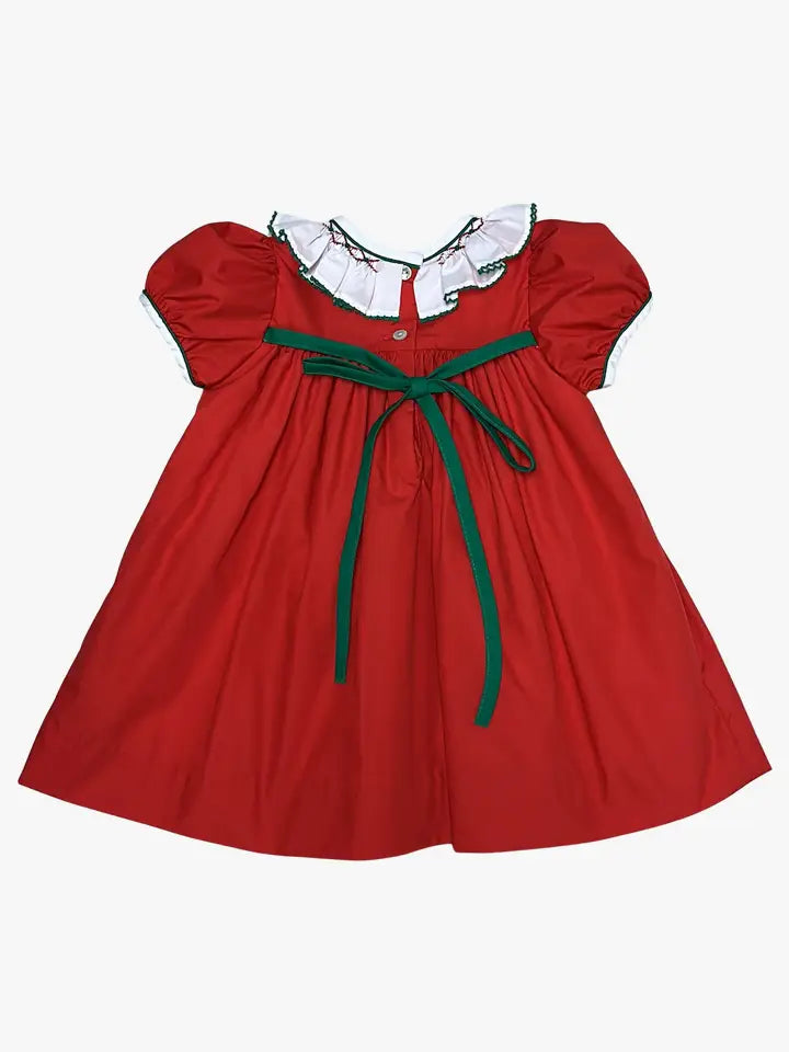 Girls Float Red dress Christmas Hollies