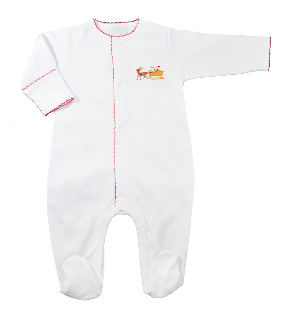 Baby Girl's Santa's Sleigh Pima cotton Footie - Little Threads Inc. Children's Clothing