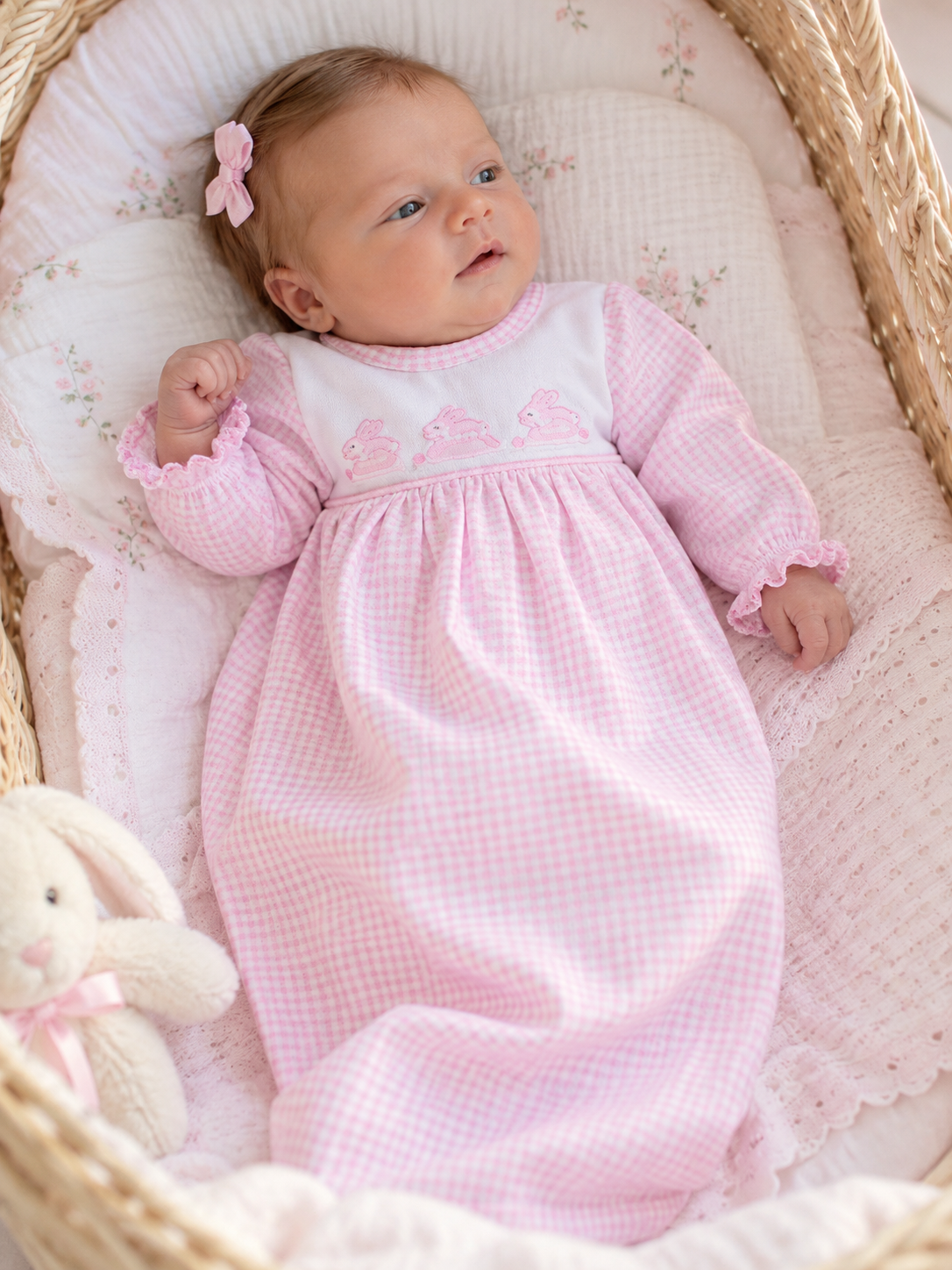 Baby Girl's Easter Bunny Pink Daygown - Little Threads Inc. Children's Clothing