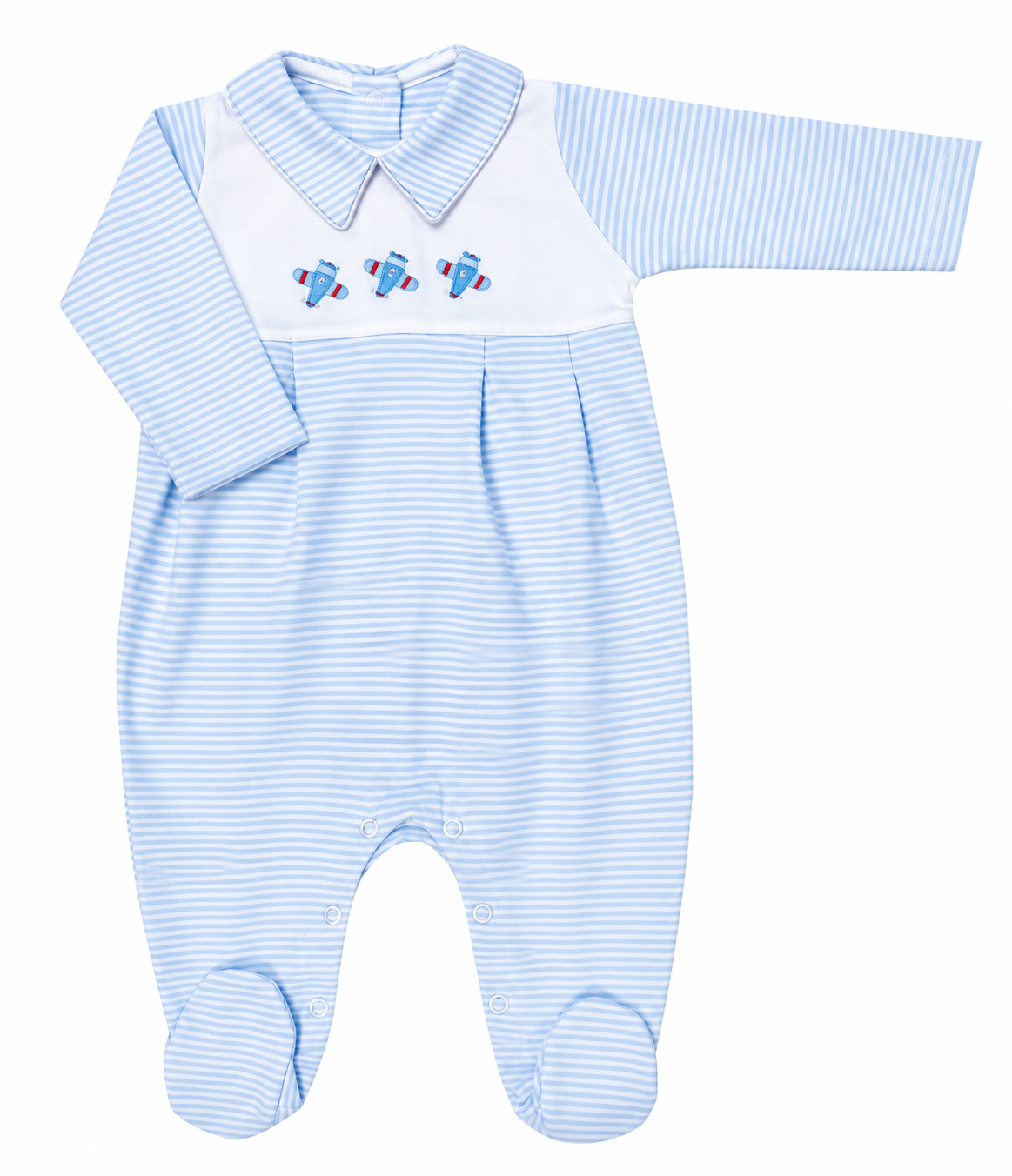 Airplane Pima cotton baby boy footie