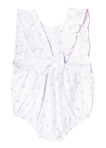Baby Girl's Smocked "Rose Buds" Pima Cotton Sun suit - Little Threads Inc. Children's Clothing