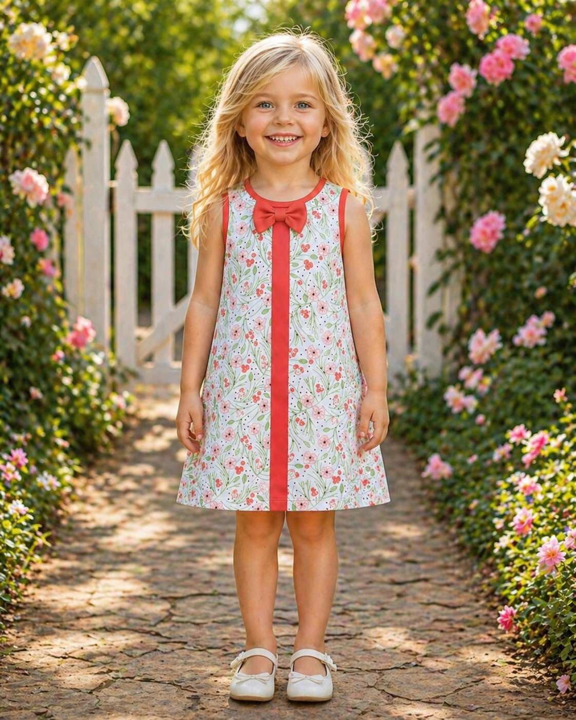 Cherry Blossoms A line girl's dress