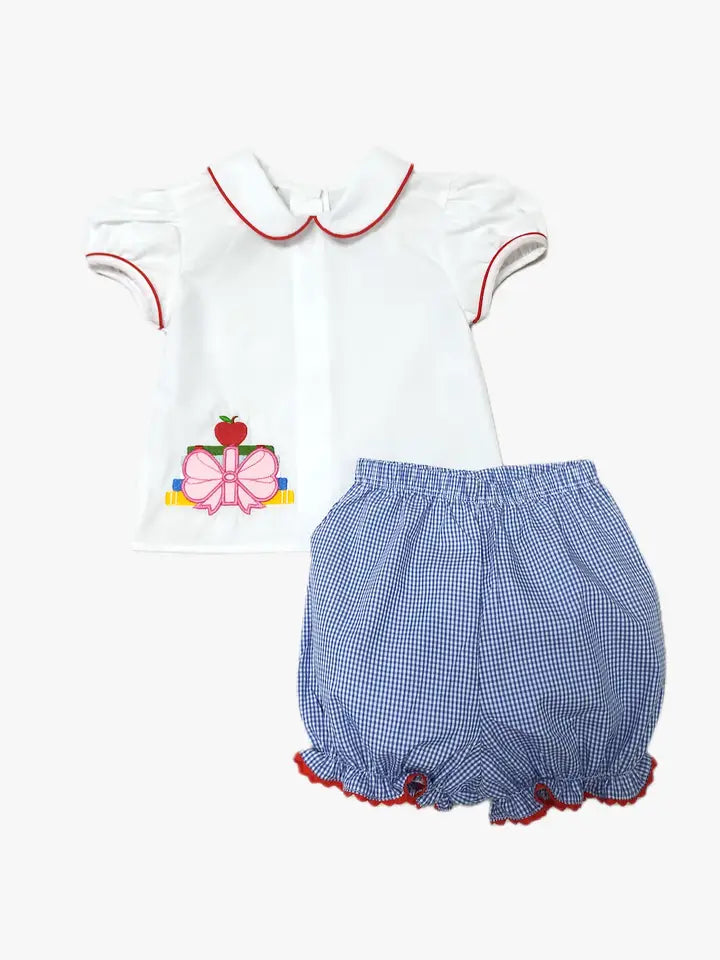Back to School Baby girl Bloomer set - Little Threads Inc. Children's Clothing