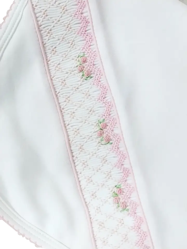 Eden Rosebud Pink Collection Smocked Baby Girl Blanket - Little Threads Inc. Children's Clothing
