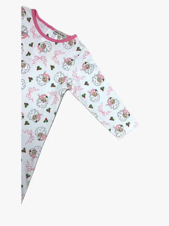 A line girls dress Pink Santa Collection - Little Threads Inc. Children's Clothing