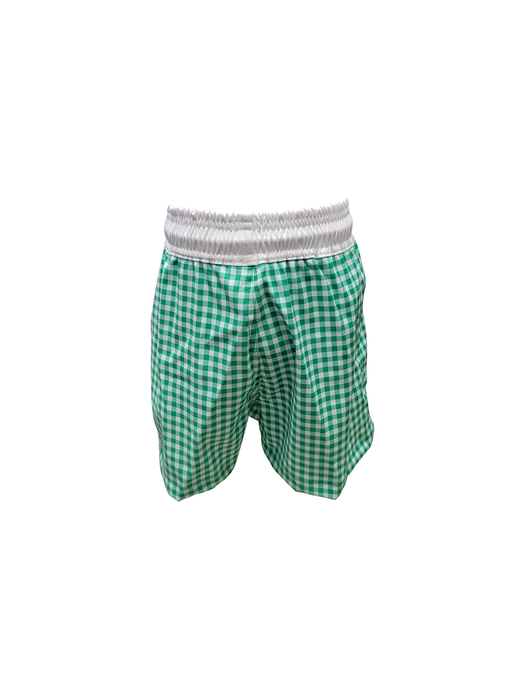Boy's "Green Checks" Swim Trunks - Little Threads Inc. Children's Clothing
