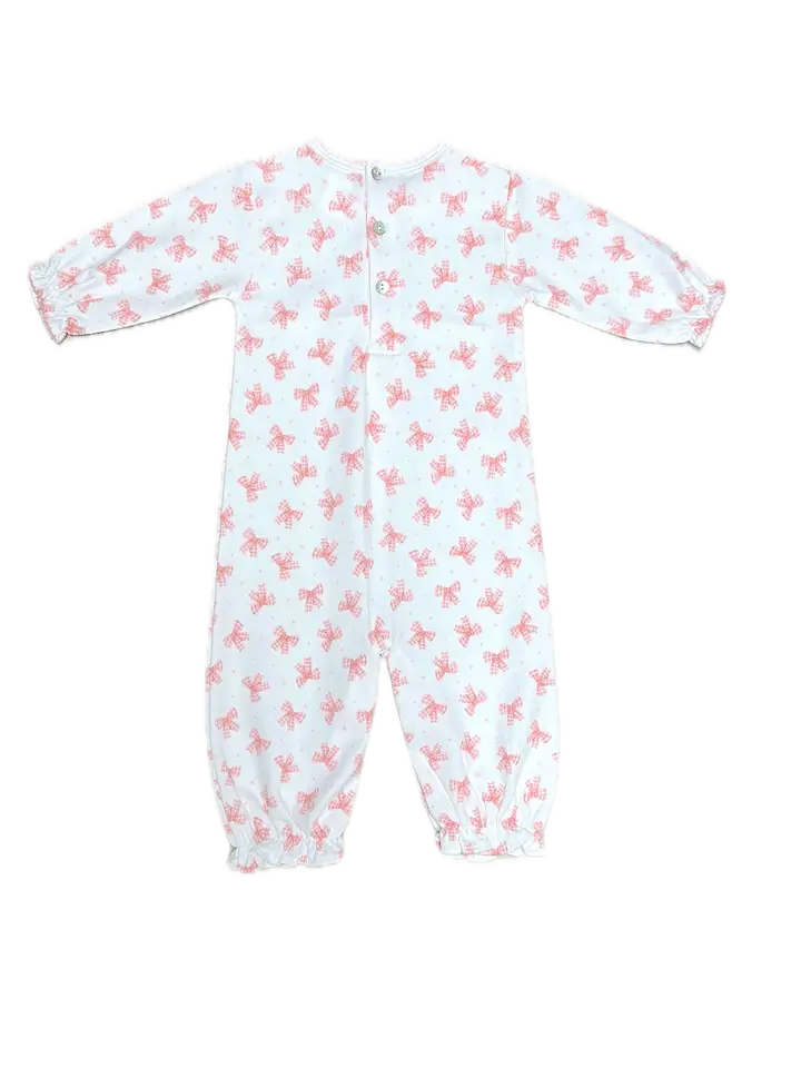 Converter Gown Pink Bows Print 100% Pima Cotton - Little Threads Inc. Children's Clothing