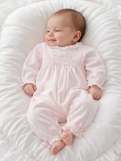 Girl Rose Pink Pima Cotton Baby Converter - Little Threads Inc. Children's Clothing