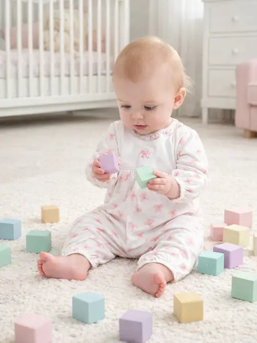 Converter Gown Pink Bows Print 100% Pima Cotton - Little Threads Inc. Children's Clothing