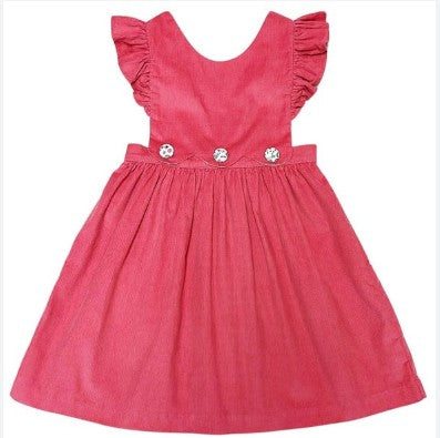 Isabella Fall Corduroy Jumper Dress with Floral Blouse Set
