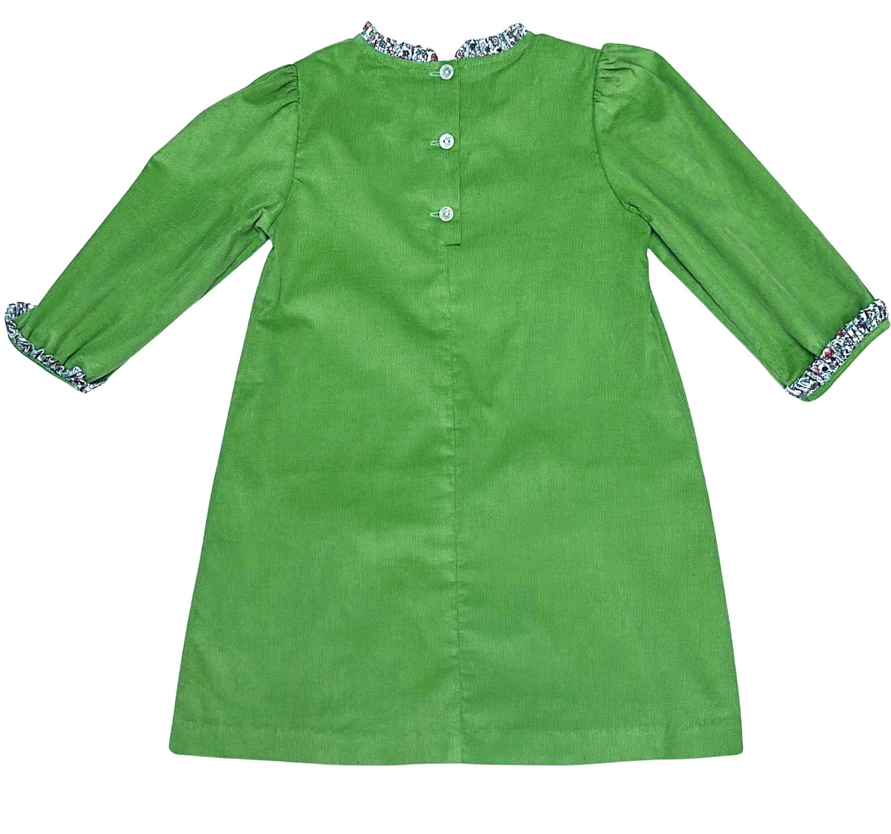 Janelle Green Leaf and floral trim corduroy girl